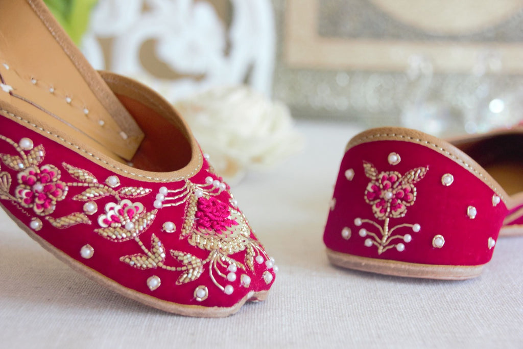 Designer Rose Pink Punjabi Jutti 